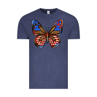 Vintage Denim 4th of july butterfly Vintage Tee - BundleAndBundleShop