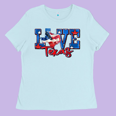 Love Texas Map Ladies Tee Designed By Zillion Design Studio
