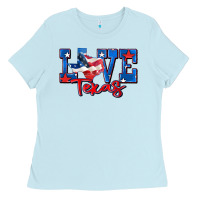 Baby Blue love texas map Ladies Tee - Zillion Design Studio