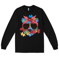 Black autism awareness bear Long Sleeve Tee - MaliasSmallBusiness
