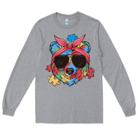Heather Grey autism awareness bear Long Sleeve Tee - MaliasSmallBusiness