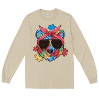 Mushroom autism awareness bear Long Sleeve Tee - MaliasSmallBusiness