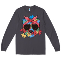 Smoke autism awareness bear Long Sleeve Tee - MaliasSmallBusiness