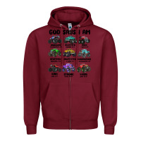 Burgundy god says i am Zipper Hoodie - MaliasSmallBusiness