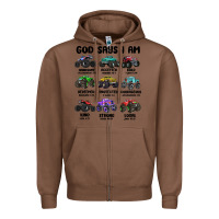Chestnut god says i am Zipper Hoodie - MaliasSmallBusiness