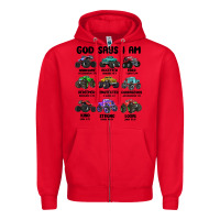 Red god says i am Zipper Hoodie - MaliasSmallBusiness