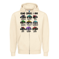 Sandshell god says i am Zipper Hoodie - MaliasSmallBusiness