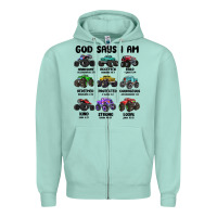 Seafoam god says i am Zipper Hoodie - MaliasSmallBusiness