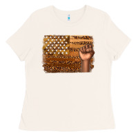Bone American melanin flag Ladies Tee - texasbilliewilder