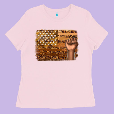 Ladies Tee American melanin flag