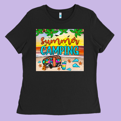 Summer Camping Ladies Tee Designed By Jahusdesignshop