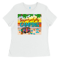 White summer camping Ladies Tee - JahusDesignShop