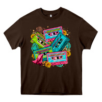 Chocolate Brown 90's country cassette tapes Heavy Core Tee - Zillion Design Studio