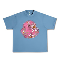 Pebble Blue lotus patches Urban Heavy Tee - AdoDesignShop