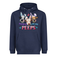 Navy Hanging With My Peeps Cows Heavyweight Hoodie - RanaPortraitStore