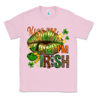 Bubblegum Pink kiss me im irish with lip Classic Tee - NancyCooperArtShop