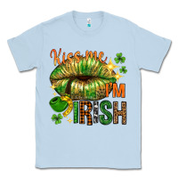 Dusty Blue kiss me im irish with lip Classic Tee - NancyCooperArtShop