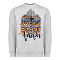 Heather Grey western faith Heavyweight Sweatshirt - AdoDesignShop