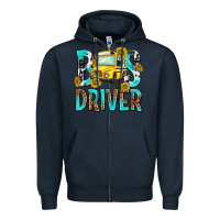 Navy bus driver Zipper Hoodie - NancyCooperArtShop