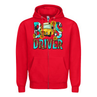 Red bus driver Zipper Hoodie - NancyCooperArtShop