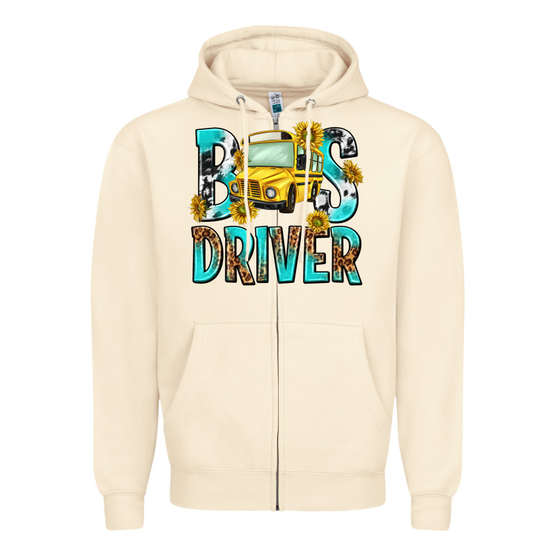 Bus Driver Zipper Hoodie by NancyCooperArtShop | Teevron