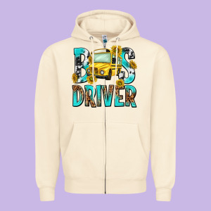 Bus Driver Zipper Hoodie Designed By Nancycooperartshop