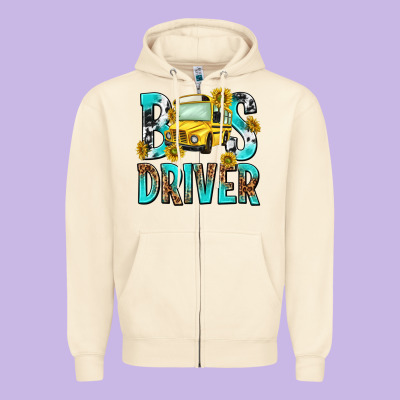 Bus Driver Zipper Hoodie Designed By Nancycooperartshop