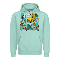 Seafoam bus driver Zipper Hoodie - NancyCooperArtShop