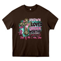 Chocolate Brown she is loved Heavy Core Tee - BarkalooDesign