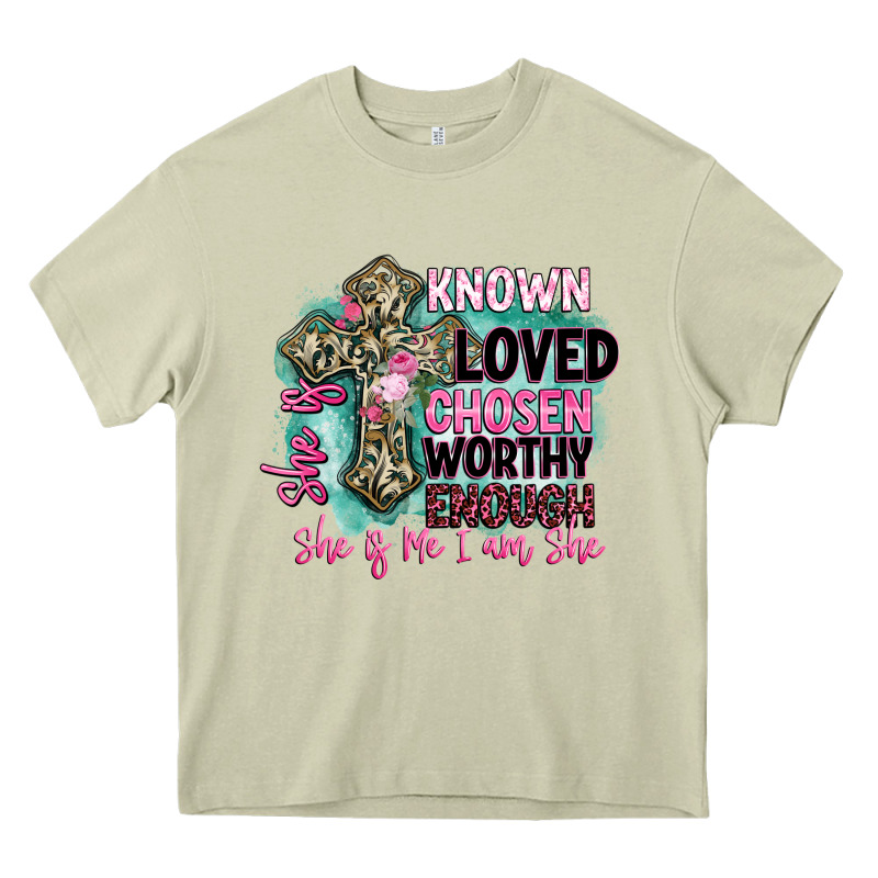 She Is Loved Heavy Core Tee by BarkalooDesign | Teevron
