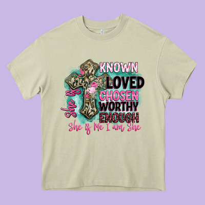 She Is Loved Heavy Core Tee Designed By Barkaloodesign