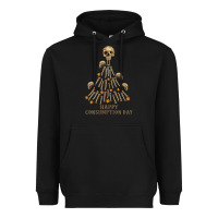 Black Happy Consumption Day Heavyweight Hoodie - RanaPortraitStore