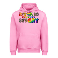 Fuchsia Pink It's okay to say Gay pride Urban Hoodie - CowGirlArtShop