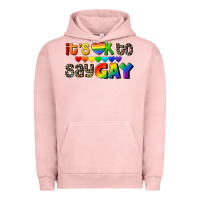 Pigment Salmon It's okay to say Gay pride Urban Hoodie - CowGirlArtShop