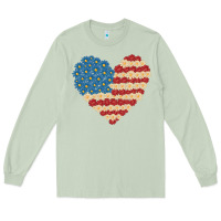Matcha american heart flag Long Sleeve Tee - MaliasSmallBusiness