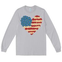 Moon Dust american heart flag Long Sleeve Tee - MaliasSmallBusiness