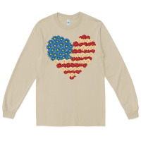 Mushroom american heart flag Long Sleeve Tee - MaliasSmallBusiness
