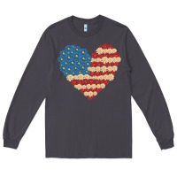 Smoke american heart flag Long Sleeve Tee - MaliasSmallBusiness