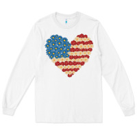 White american heart flag Long Sleeve Tee - MaliasSmallBusiness