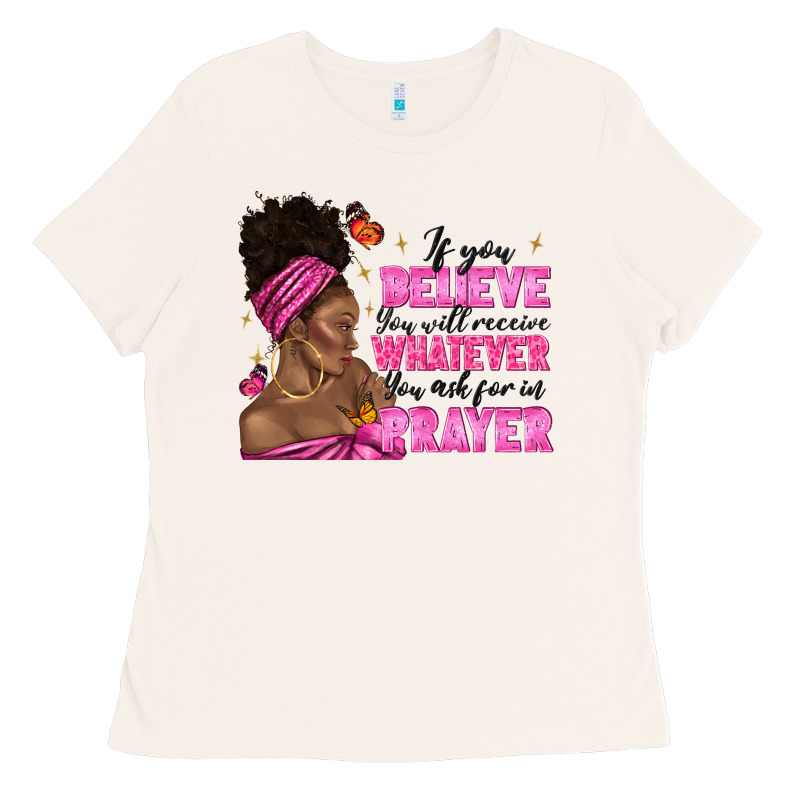 Afro Woman Bun And Religion Faith Prayer Ladies Tee by texasbilliewilder | Teevron