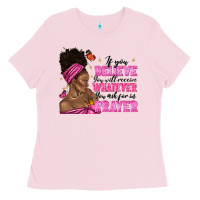 Bubblegum Pink afro woman bun and religion faith prayer Ladies Tee - texasbilliewilder