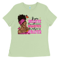 Matcha afro woman bun and religion faith prayer Ladies Tee - texasbilliewilder