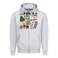 Heather Grey religious christmas Zipper Hoodie - MaliasSmallBusiness