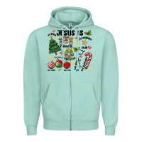 Seafoam religious christmas Zipper Hoodie - MaliasSmallBusiness