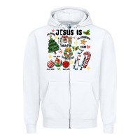 White religious christmas Zipper Hoodie - MaliasSmallBusiness
