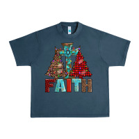 Midnight Navy cross and christmas trees Urban Heavy Tee - AdoDesignShop