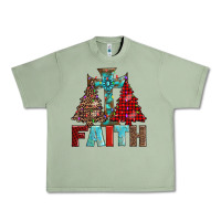 Oil Green cross and christmas trees Urban Heavy Tee - AdoDesignShop