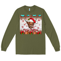 Army Green merry christmas cow Long Sleeve Tee - JahusDesignShop