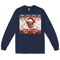 Navy merry christmas cow Long Sleeve Tee - JahusDesignShop