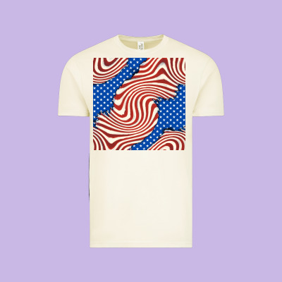 American Flag Seamless Pattern Vintage Tee Designed By Bundleandbundleshop